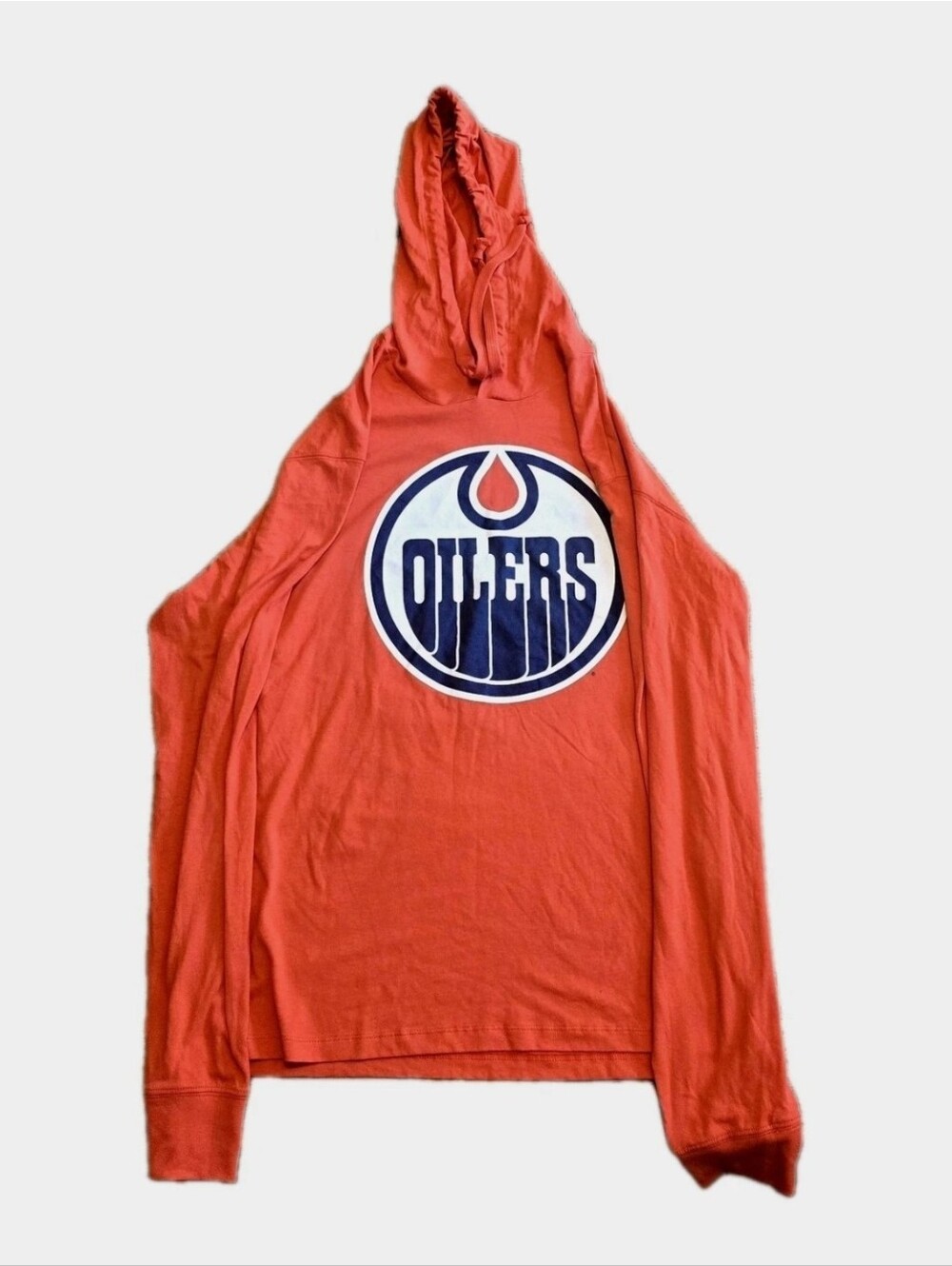Edmonton Oilers Orange Pullover Hooded Shirt 47 Brand Sz Large